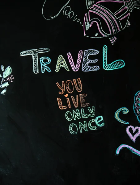 Travel chalk inscription — Stock Photo, Image