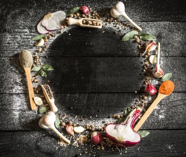 Baharat metin için siyah arka plan yer Tarih