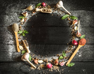 Baharat metin için siyah arka plan yer Tarih