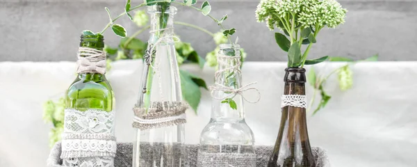 Botellas decoración de boda — Foto de Stock