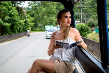 kız Tay tuk Tuk taksi turist