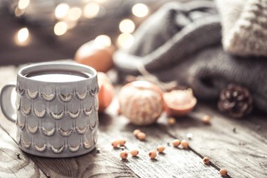 rahat bir Noel çay Kupası natürmort