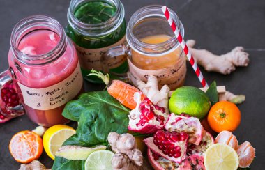 Cam Kavanoz meyve vitamini taze meyve smoothies