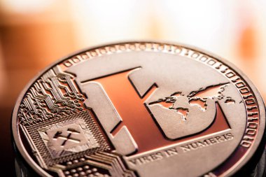 Litecoin tatlı güzel bir arka plan üzerinde para. Kavramsal IMAG