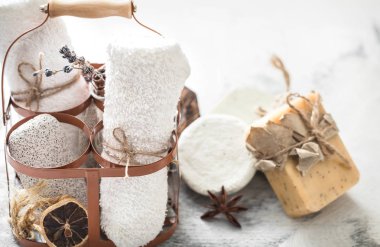 El yapımı sabun ile Spa kompozisyon