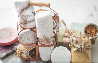 El yapımı sabun ile Spa kompozisyon