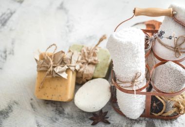 El yapımı sabun ile Spa kompozisyon