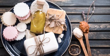 Natürmort sabun ile bir Spa