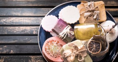 Natürmort sabun ile bir Spa