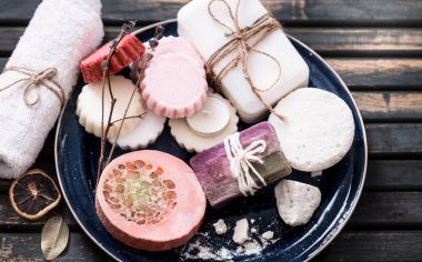 Natürmort sabun ile bir Spa