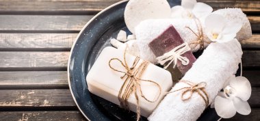 Natürmort sabun ile bir Spa