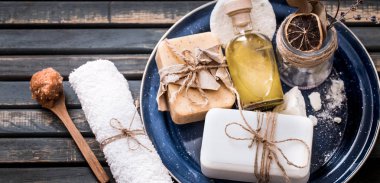 Natürmort sabun ile bir Spa