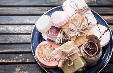 Natürmort sabun ile bir Spa