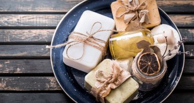 Natürmort sabun ile bir Spa
