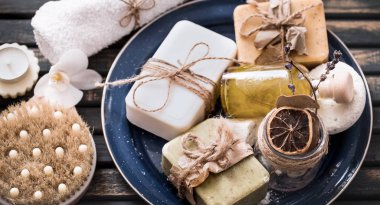Natürmort sabun ile bir Spa