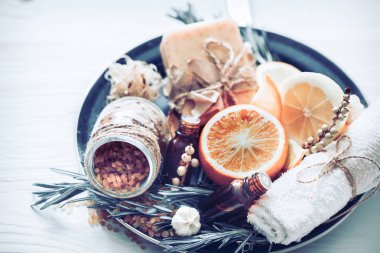 Spa natürmort doğal malzemelerle