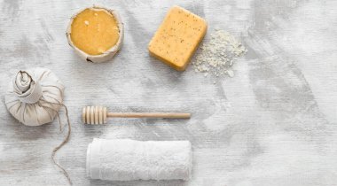 Vücut bakımı için doğal güzellik kozmetikleri.