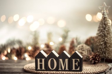 Yazı eviyle ışıklandırılmış şenlikli arkaplan