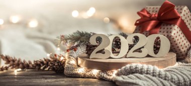 2020 rakamlarıyla yeni yıl arkaplan şenliği.