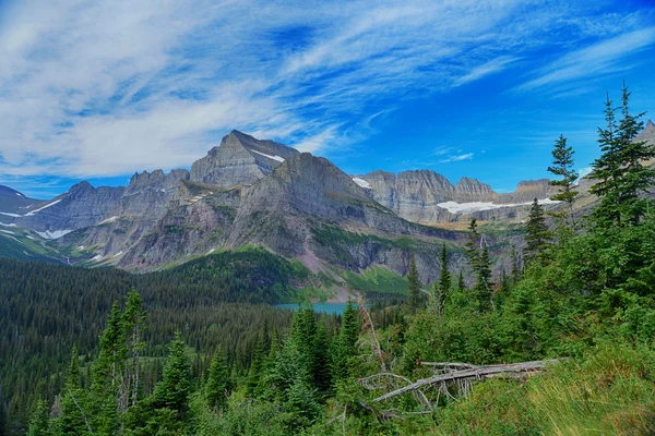 Grinnell Glacier and lake in Glacier National Park in summer — Stock Photo, Image