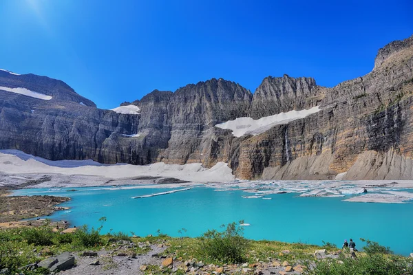 Glaciar Grinnell céu azul claro, Parque Nacional Glacier, Montana — Fotografia de Stock