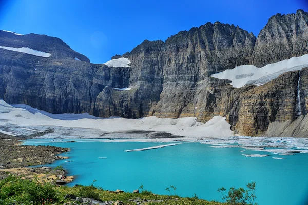 Glaciar Grinnell céu azul claro, Parque Nacional Glacier, Montana — Fotografia de Stock