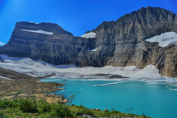 Grinnell Glacier clear blue sky, Glacier National Park, Montana — Stock Photo, Image