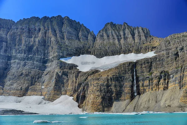 Glaciar Grinnell cielo azul claro, Parque Nacional Glaciar, Montana —  Fotos de Stock