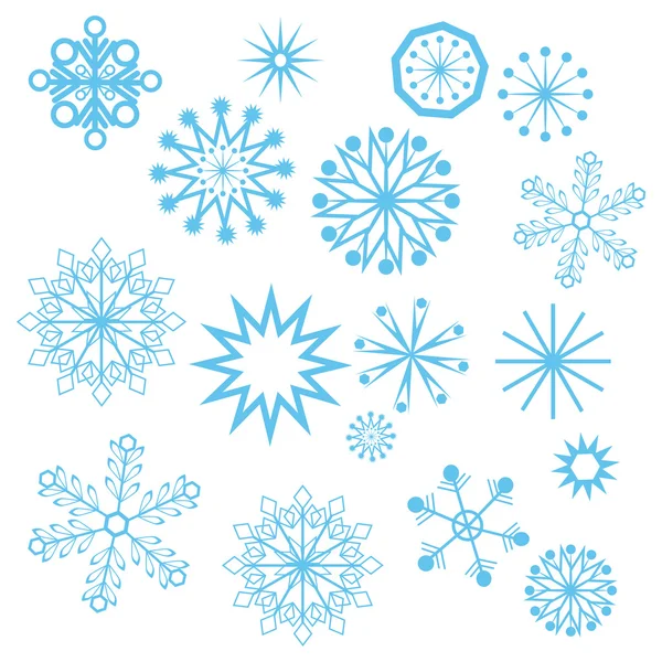 Conjunto de copos de nieve Vector. — Vector de stock