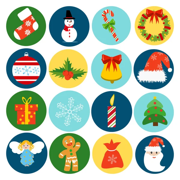 Різдвяні ретро ікони, елементи та ілюстрації — стоковий вектор