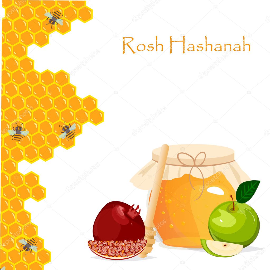 Rosh Hashana jewish new year greeting card.