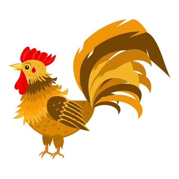 Rooster red cock vector animal. — Stock Vector