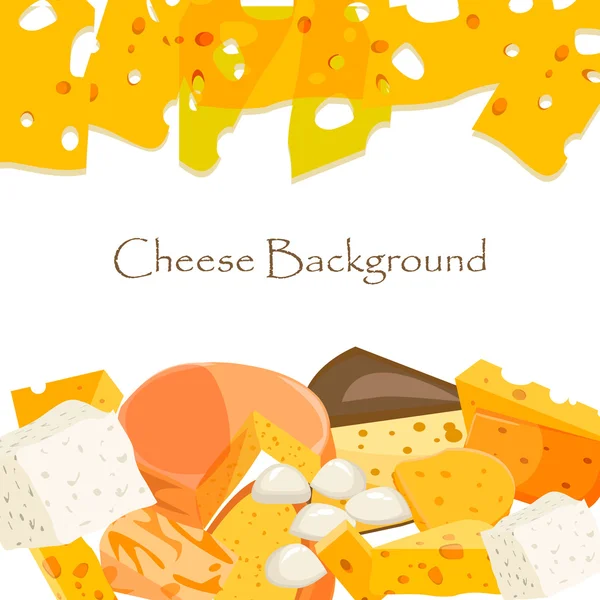 Various types of cheese vector illustration. — Stockový vektor