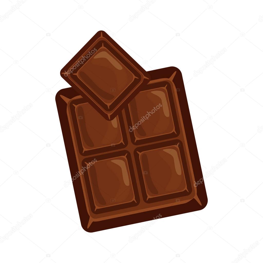 Chocolate bars and pieces vector set