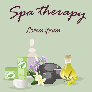 Spa natürmort kutsal kişilerin resmi ile nilüfer ve zen stone huzur havuzu vektör.