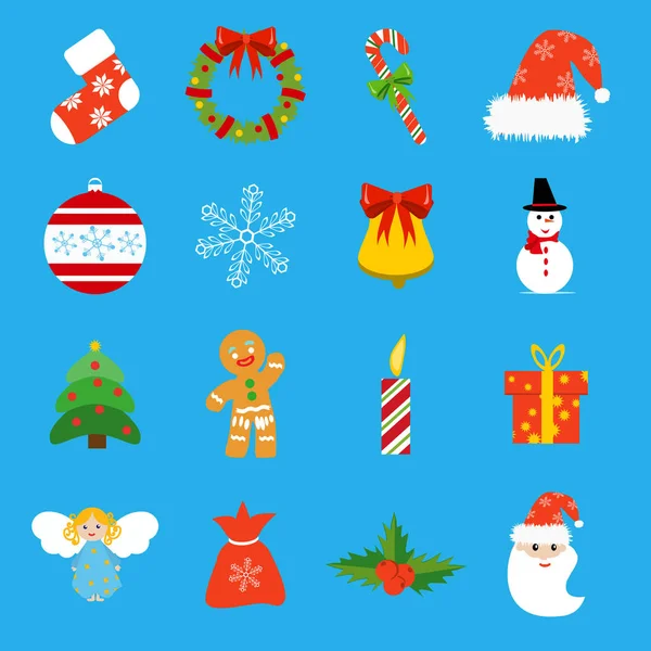 Noel retro simgeler, öğeleri ve çizimler