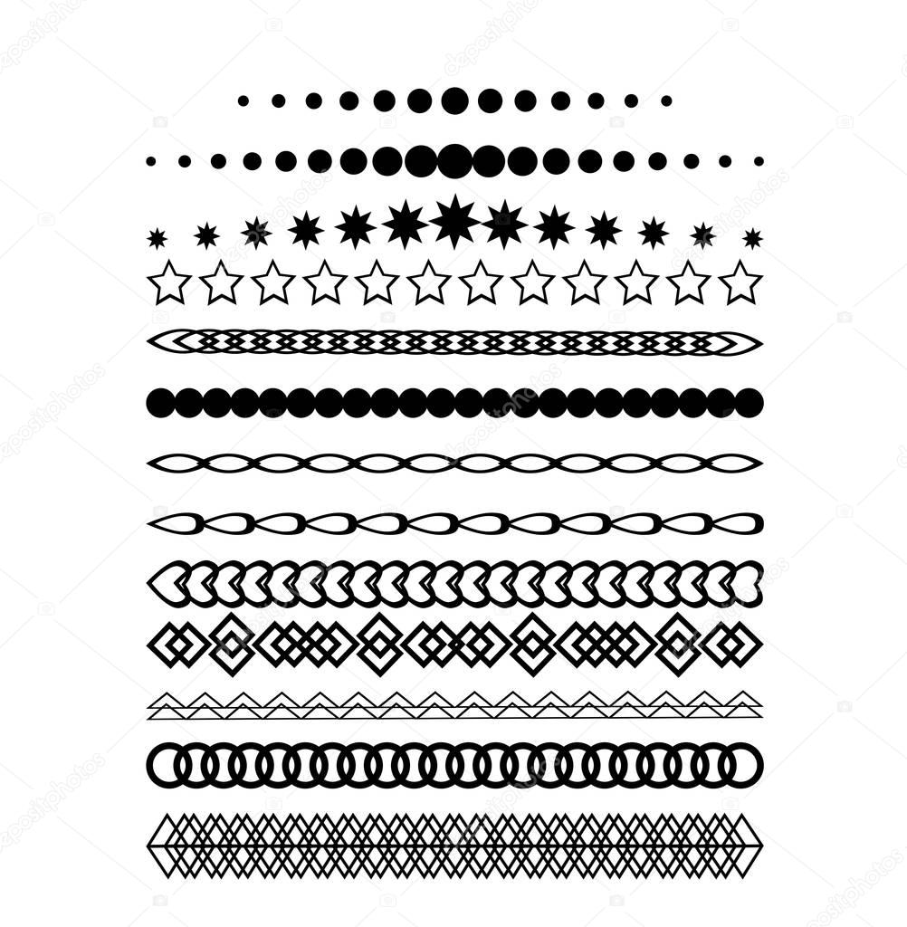 Collection of vector invitation page dividers.