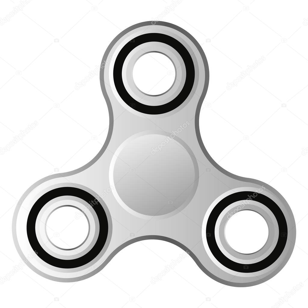 Hand Spinner toy emblem vector illustration stress hobby roller toy logo bearing fidget spin. Circle mechanical ring rotation handspinner rolling toy.