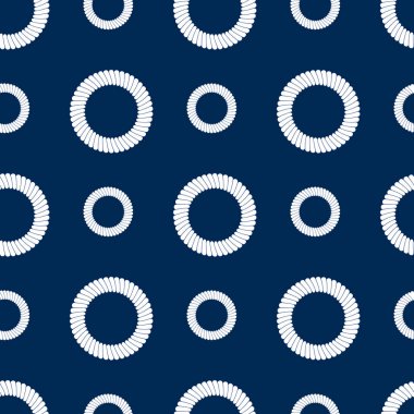 İp knot deniz kordon kablo Dikişsiz desen tasarım döngü deniz aracı vektör çizim.