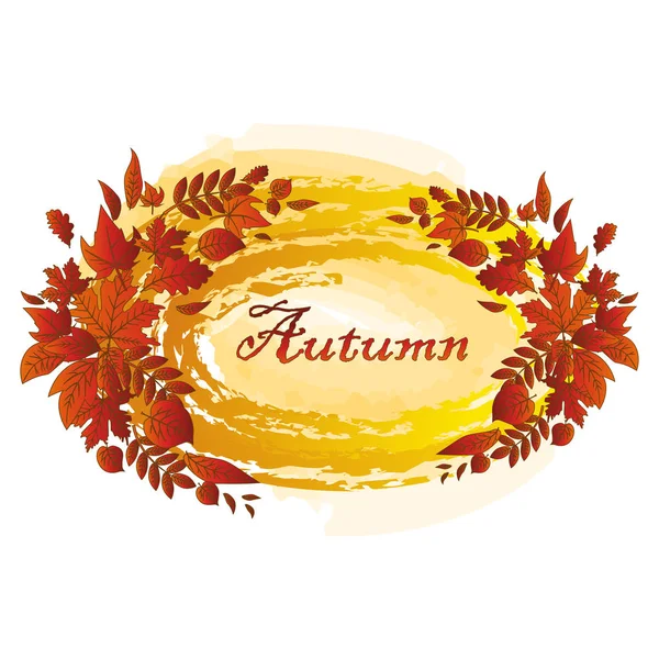 Foglie di autunno impostare semplice natura foglia cartone animato stile piatto vettoriale illustrazione — Vettoriale Stock
