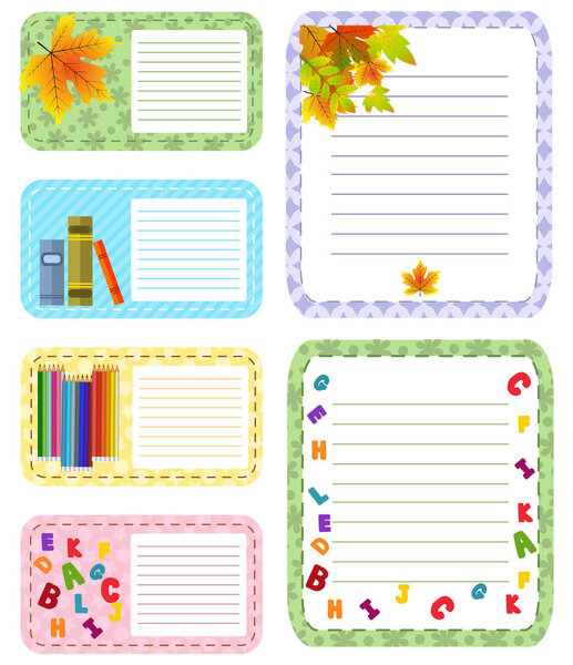 Paper banners with notes attached colorful tape background note memo vector illustration