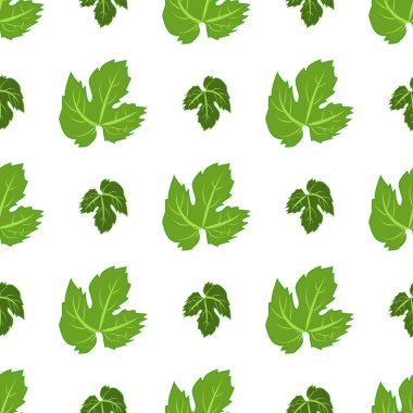 Yeşil atlama ve yaprakları vektör çizim ile Seamless Modeli.