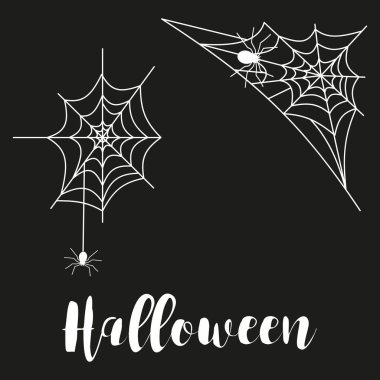 Örümcek web halloween siyah vektör örümcek ağı ayarla