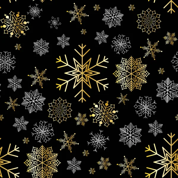 雪花冬天设计季节12月雪庆祝装饰矢量插画无缝模式背景 — 图库矢量图片