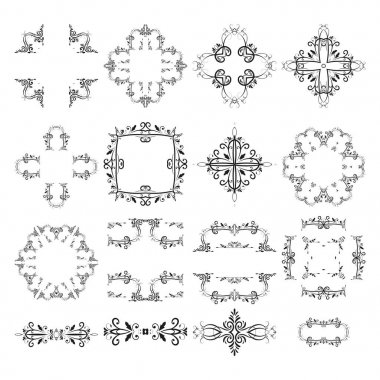 Çerçeve bölme vektör retro kenarlık klasik vintage öğelerini.