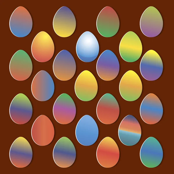 Huevos de Pascua para vacaciones de Pascua diseño sobre fondo colorido . — Vector de stock