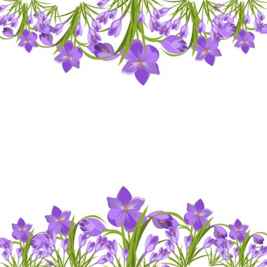 Mor çiğdemler kar vektör.