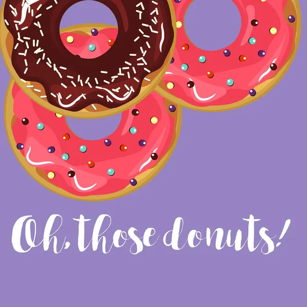 Donuts com esmalte . —  Vetores de Stock