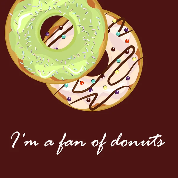 Donuts con glaseado . — Vector de stock