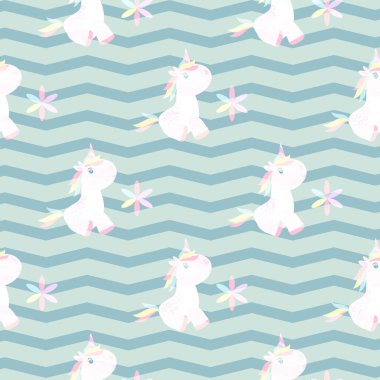 Şirin tek boynuzlu at model sihirli bebek vektör